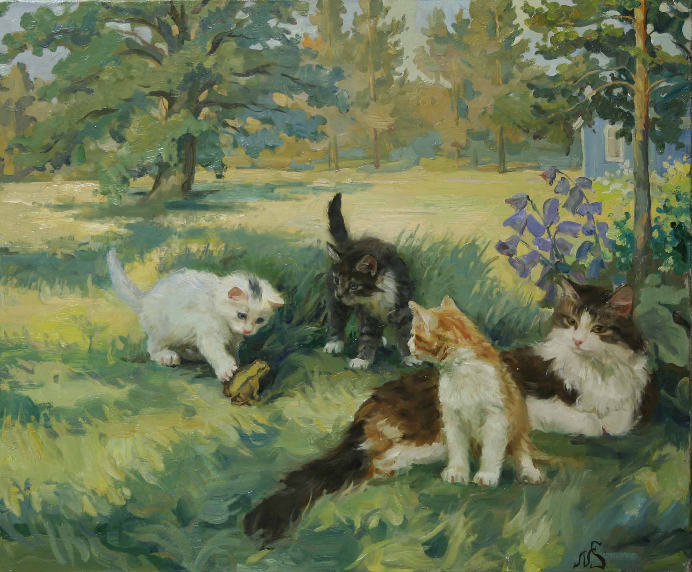 Рассказ по картине кошка с котятами