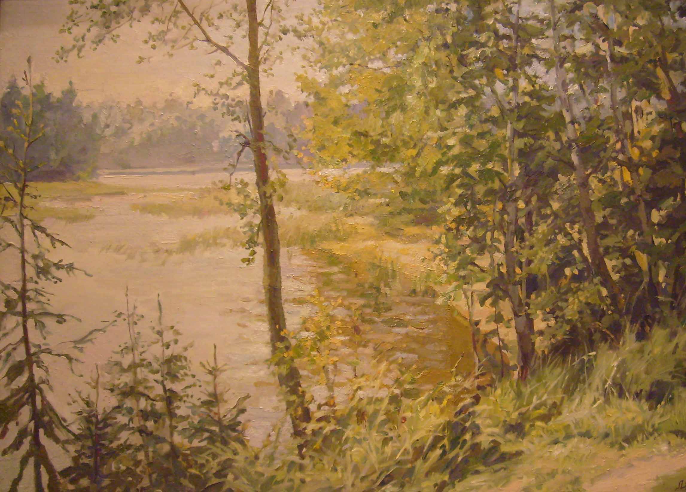 "Берёзы над озером." 2009; х.,м.; 60х70