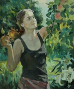 "Яблоневый сад." 2017; х.,м.; 60х50
