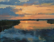 "Закат над озером Сайма." 2010; х.,м.; 40х50