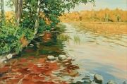 "Солнце на Каменном озере." 2009; х.,м.; 70х100