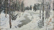 "Заснеженный лес." 2010; х.,м.; 50х80