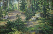 "Дорога в сосновом лесу." 2012; х.,м.; 40х60